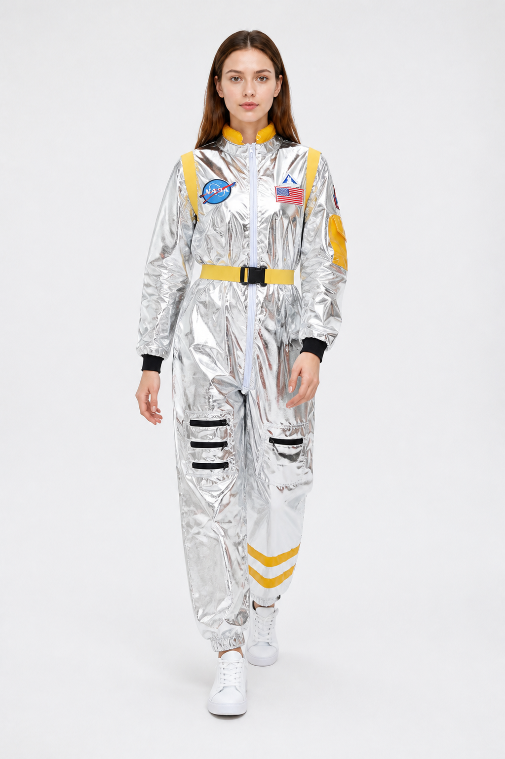Silver Astronaut Jumpsuit with Patches product detail 2