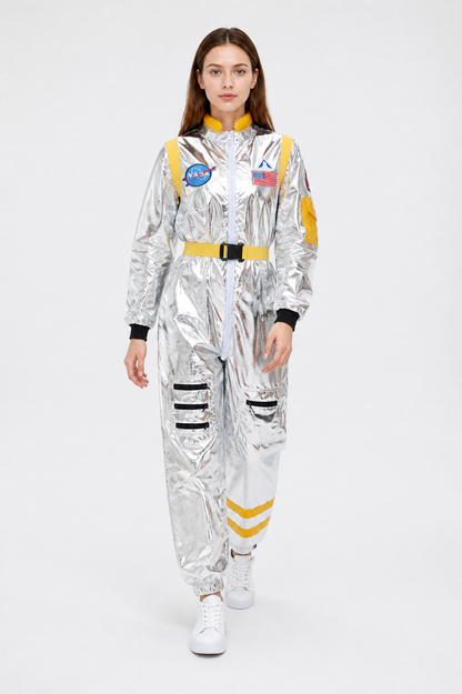 Silver Astronaut Jumpsuit with Patches product detail 2