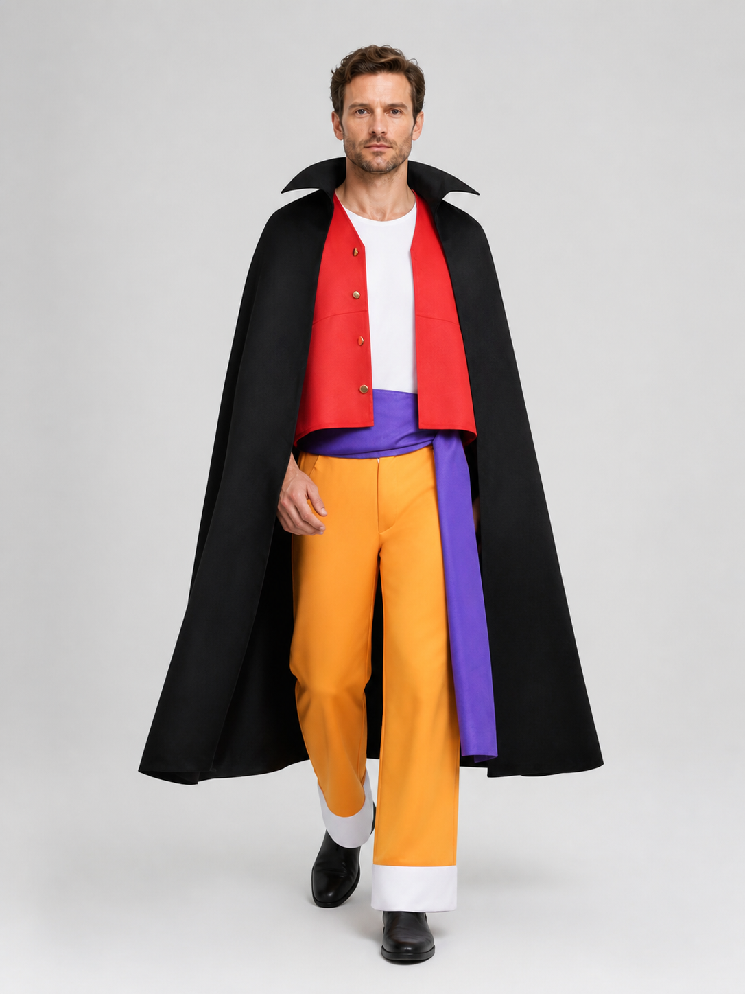 Luffy Wano Arc Cosplay Costume: Vest, Cloak, Pants Costume Capes detail