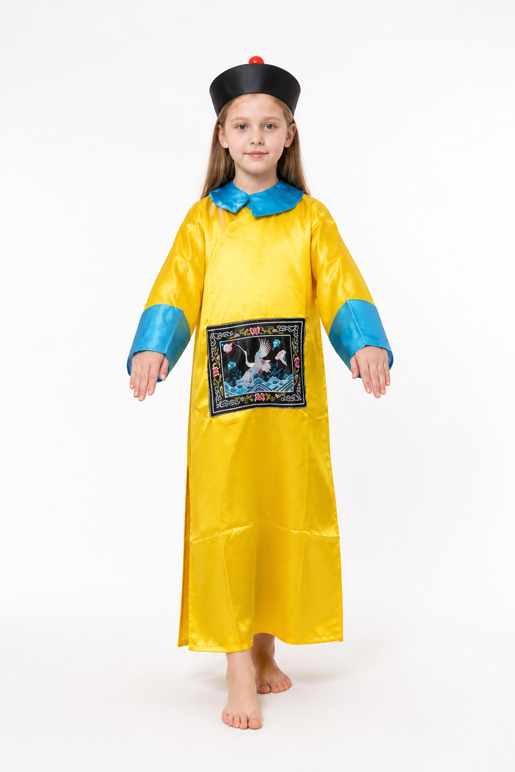 Zombie Costume with Yellow Robe and Skeleton Mask Costume Masks detail 2
