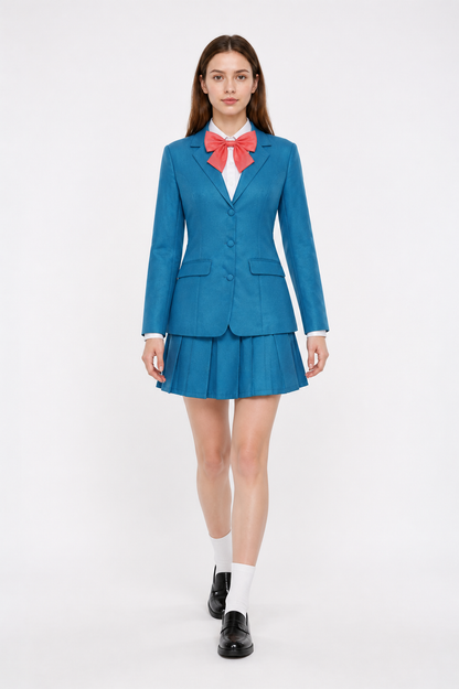 School Uniform Set with Pleated Skirt Costumes detail