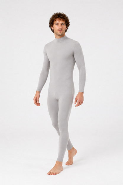Fitted jumpsuit with a high collar, gray product detail 2