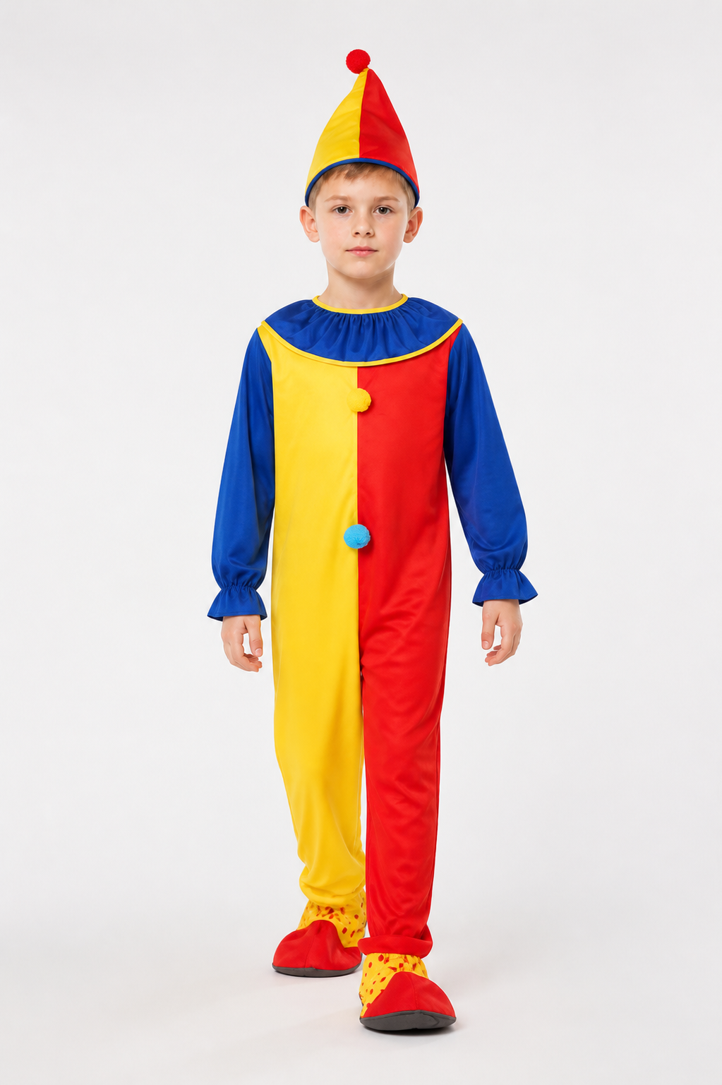 Red and Yellow Clown Jumpsuit for Parties product detail 2