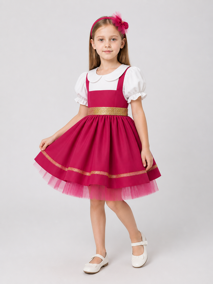 Children's Full Skirt Dress with Sequins and Headband Costume Dresses detail 2