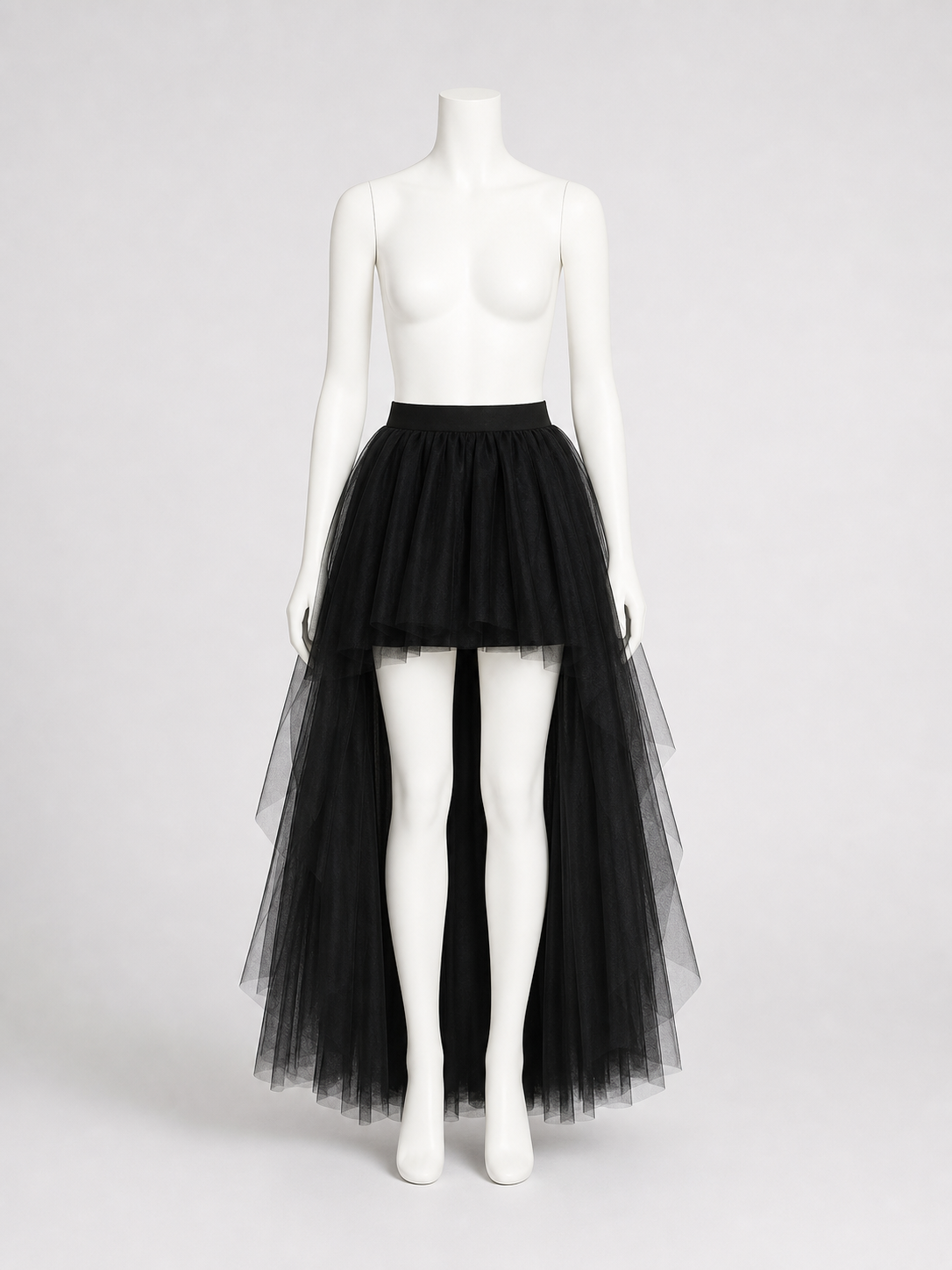Black Full Tutu Skirt with an Asymmetrical Silhouette product detail 2