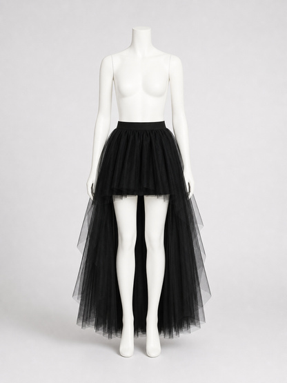 Black Full Tutu Skirt with an Asymmetrical Silhouette product detail 2