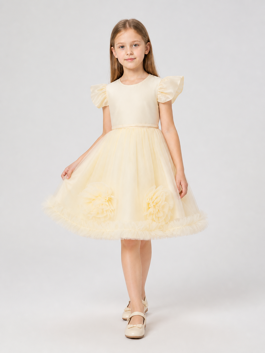 Children's Princess Dress with Flutter Sleeves Costume Dresses detail 2