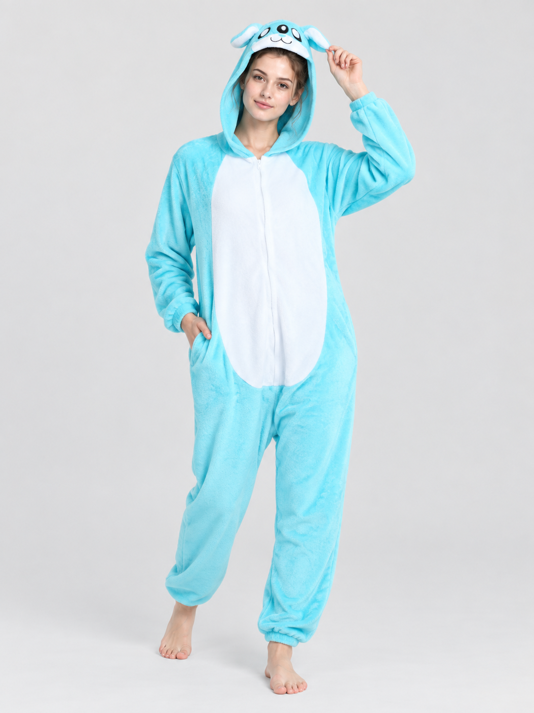 Insulated Kigurumi Jumpsuit with Hood and Face