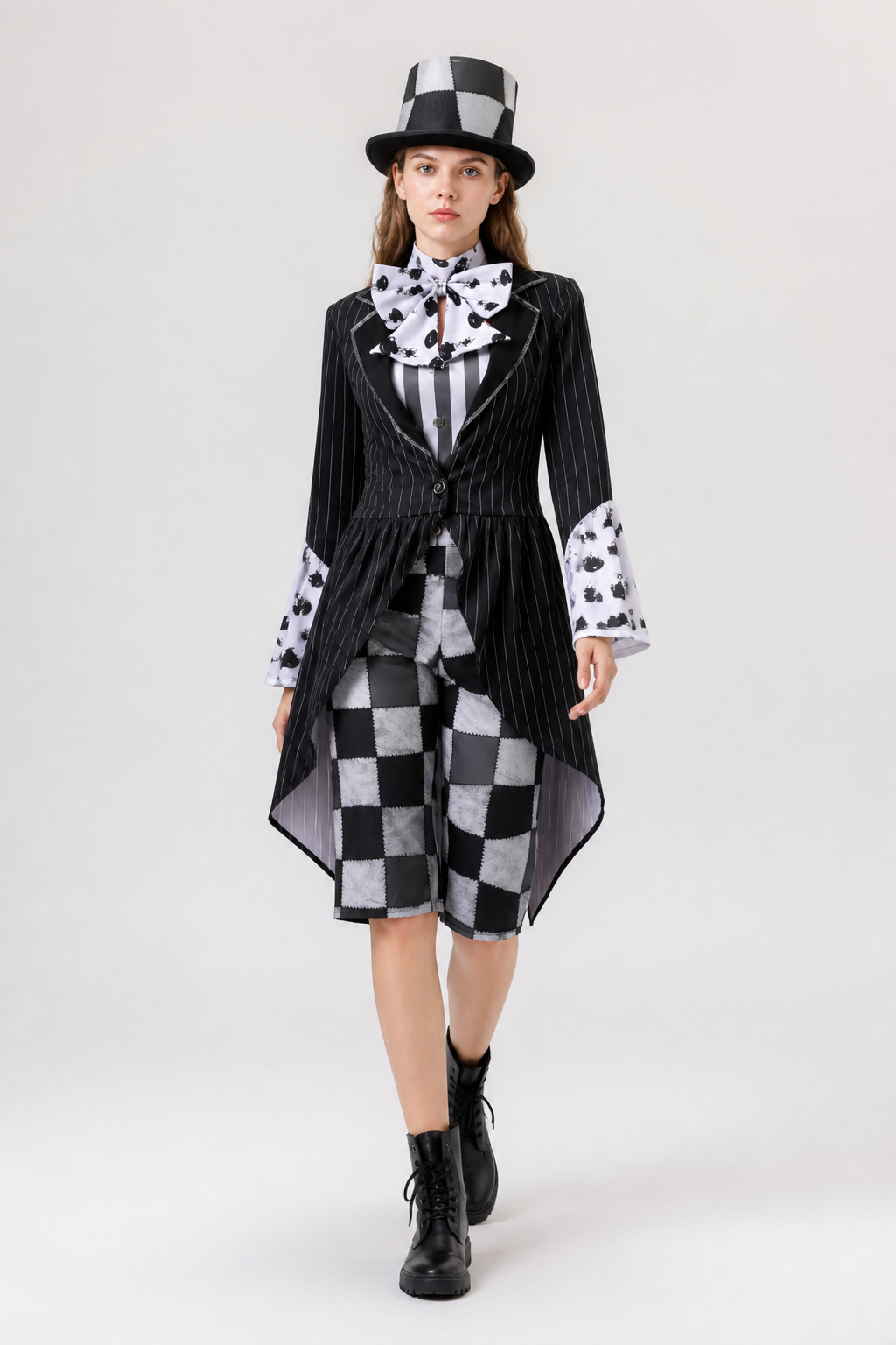 Cosplay costume with tailcoat jacket and plaid shorts Costumes detail 2