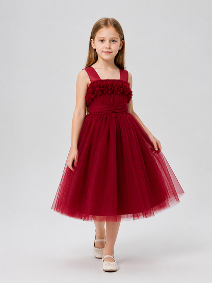Children’s dressy dress with shoulder straps and a full skirt product detail 2