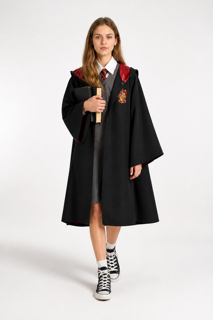 Costume with a Long Black Robe and Red Lining Costumes detail 2