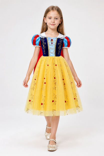 Snow White Dress with a Red Cape and Blue Bodice Costume Dresses detail 2