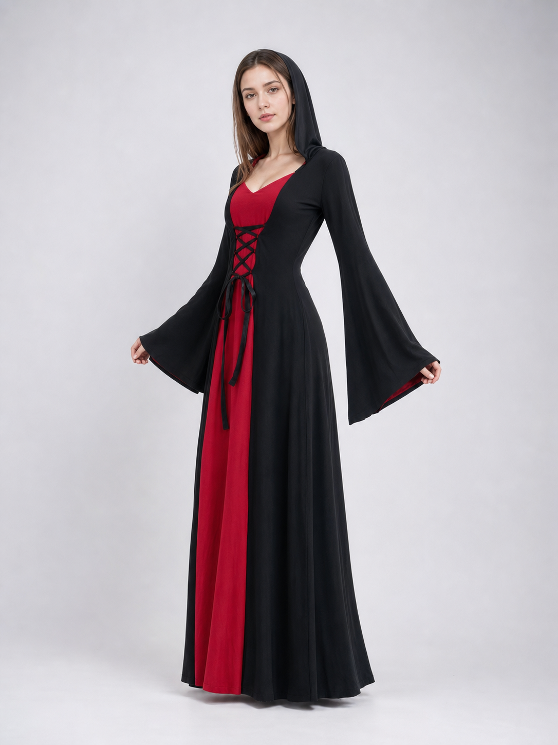 Long Gothic Hooded Costume Dress