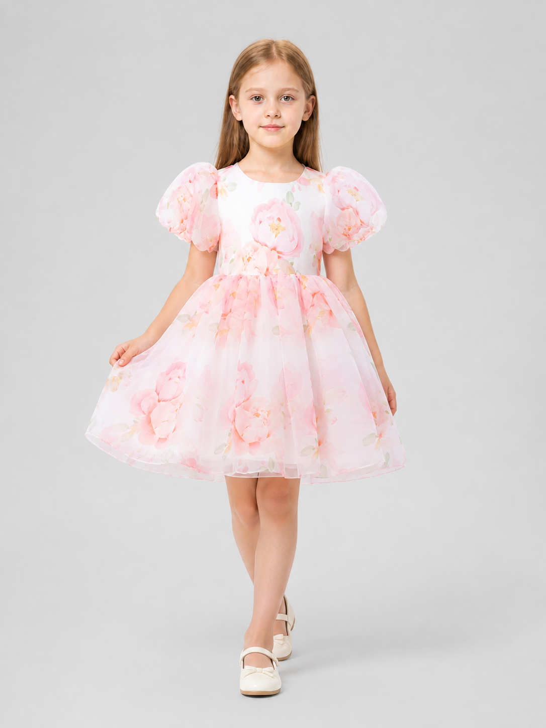 Princess Dress with Floral Print and Full Skirt Costume Dresses detail 2