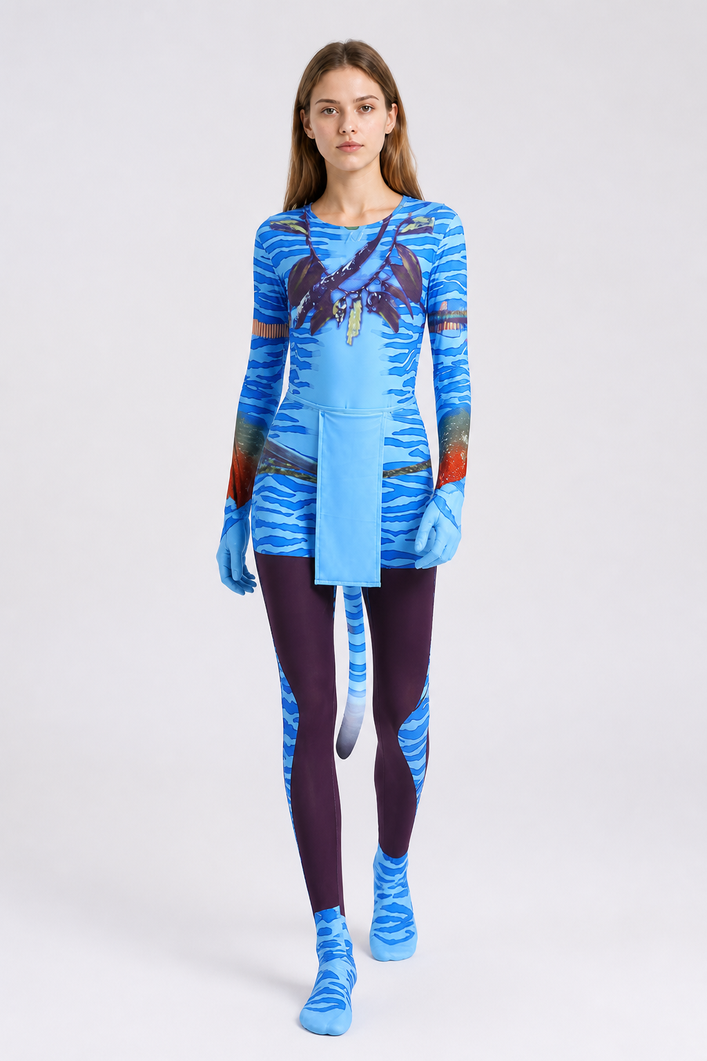 Avatar Cosplay Jumpsuit Costume with Tail Costumes detail