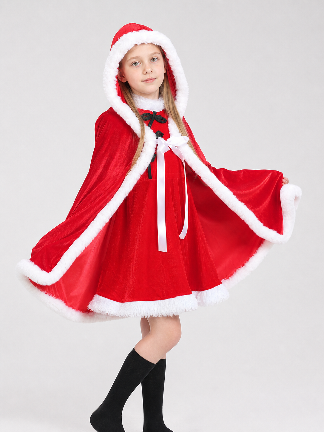 Festive Santa Costume: Dress and Cape