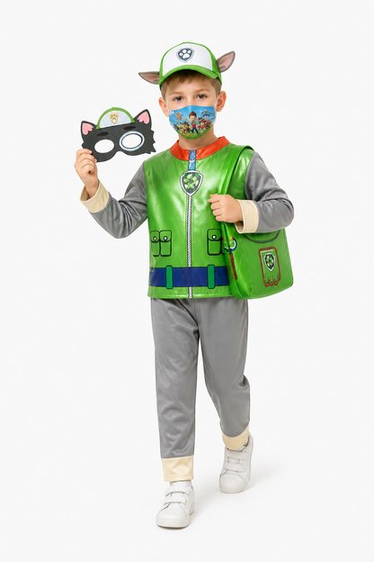 Paw Patrol Rocky Kids' Costume with Mask and Backpack Costume Masks detail 2
