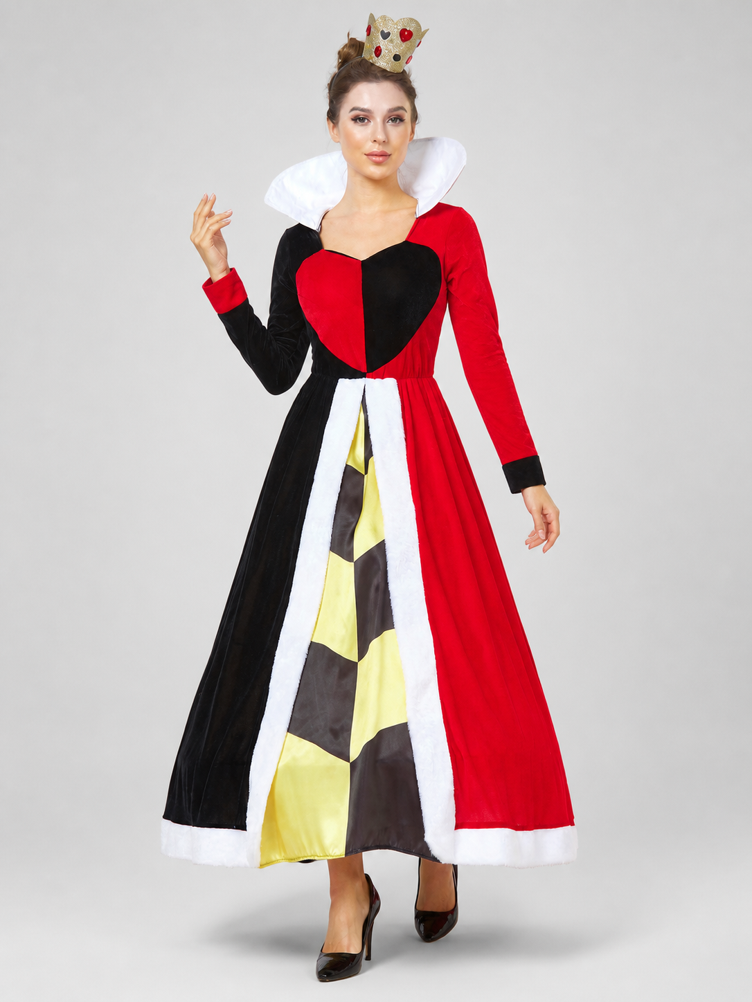 Red Queen Dress for Halloween, M-XL Costume Dresses detail 2