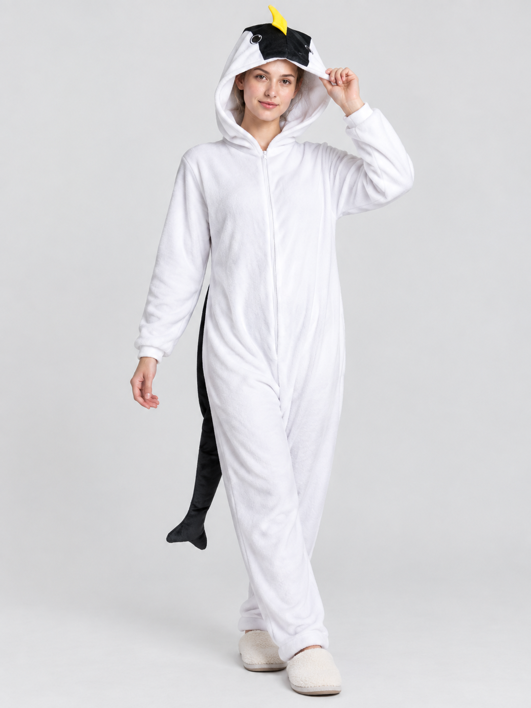 Insulated Hooded Kigurumi Pajama Jumpsuit with Tail