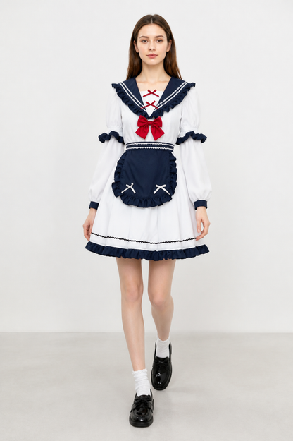 Dress with a Sailor Collar, Ruffles, and Bows Costume Dresses detail 2