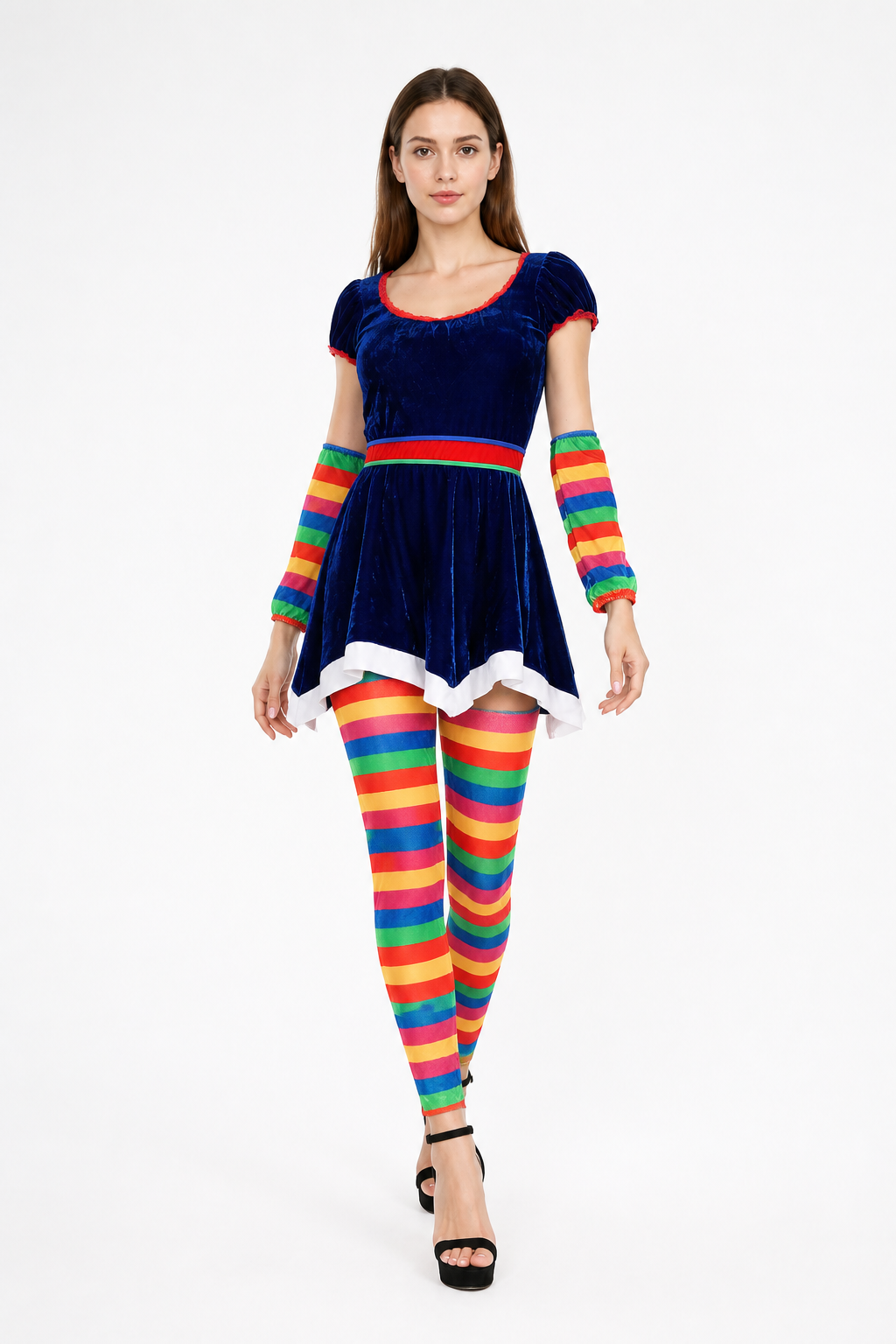 Stage Costume Dress with Rainbow Stripes Costume Dresses detail 2
