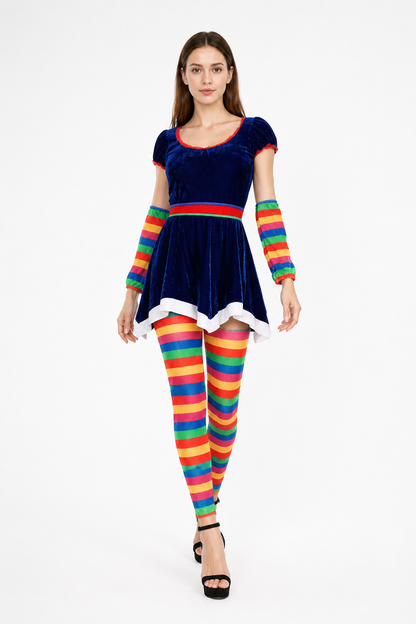 Stage Costume Dress with Rainbow Stripes Costume Dresses detail 2