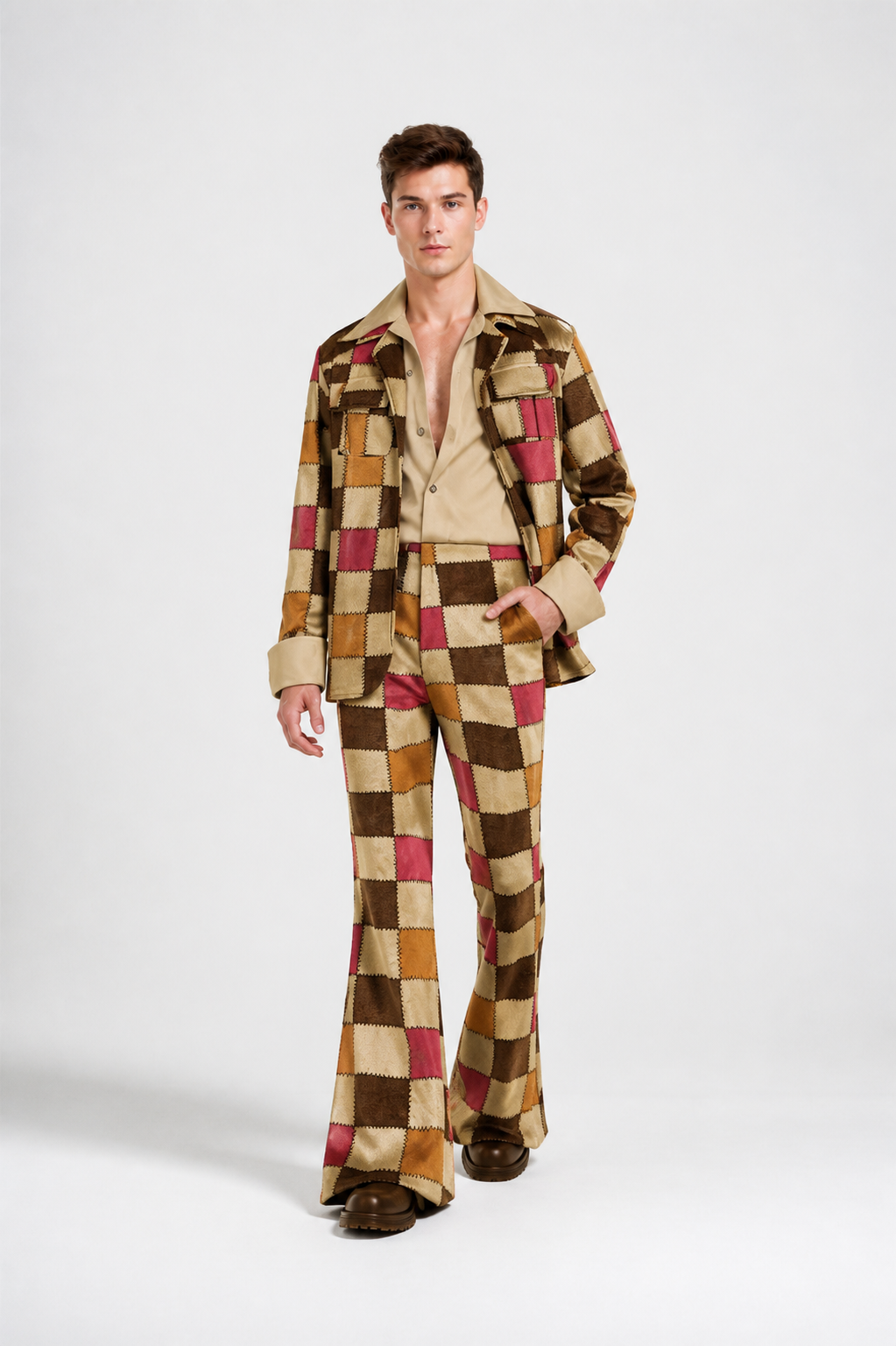 Plaid Stage Costume: Blazer and Flared Pants Costumes detail 2
