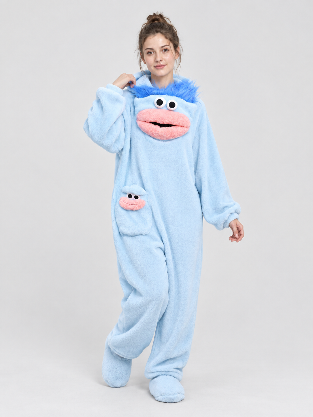Insulated Fleece Jumpsuit Pajama in Coral Fleece