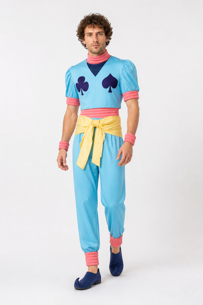 Kurapika Cosplay Costume with Pink Ruffles and Yellow Belt Costumes detail 2