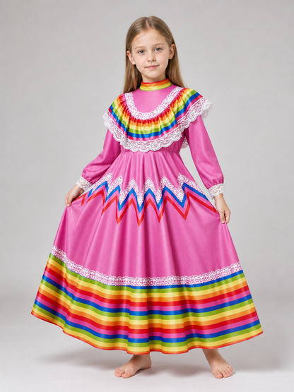 Bright Carnival Dress in Mexican Style