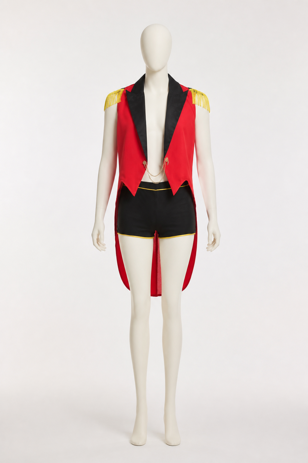 Pirate costume with a red vest and black shorts Costumes detail 2