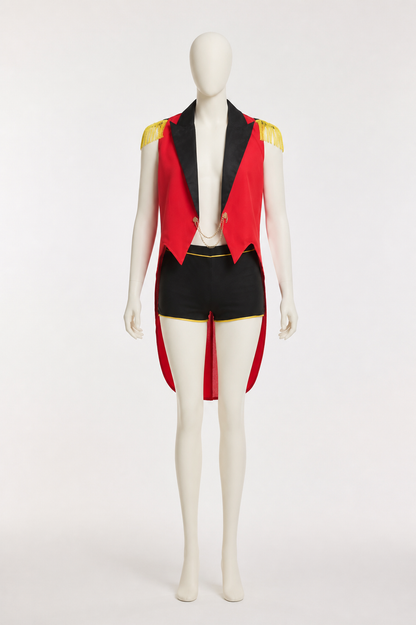 Pirate costume with a red vest and black shorts Costumes detail 2