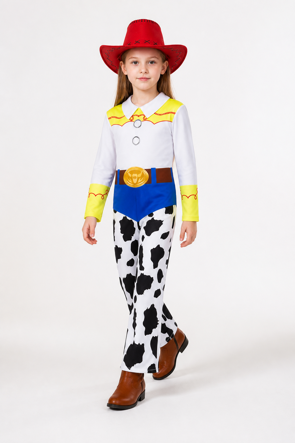 Jessie Costume Jumpsuit with Cowboy Hat for Halloween Costume Headwear detail