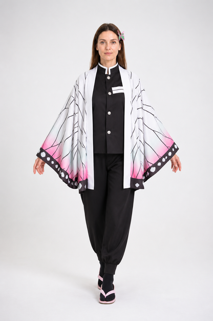 Shinobu Kocho Cosplay Costume with Cape and Hair Clips Costume Capes detail 2
