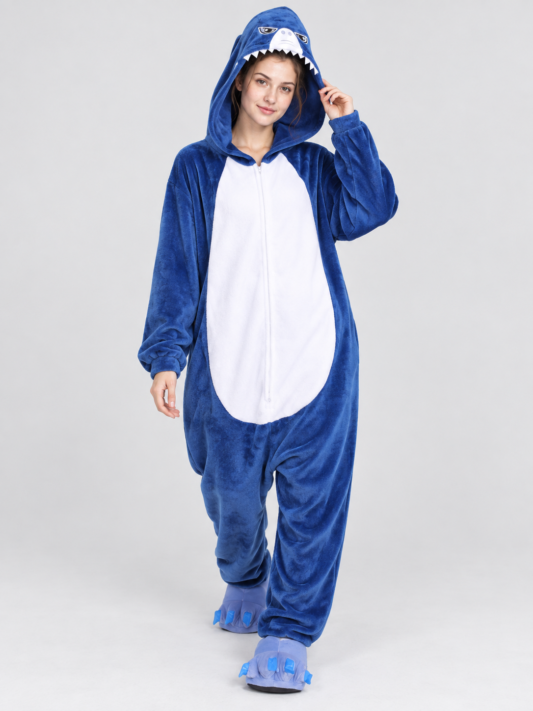 Shark Hooded Kigurumi Pajama, Blue