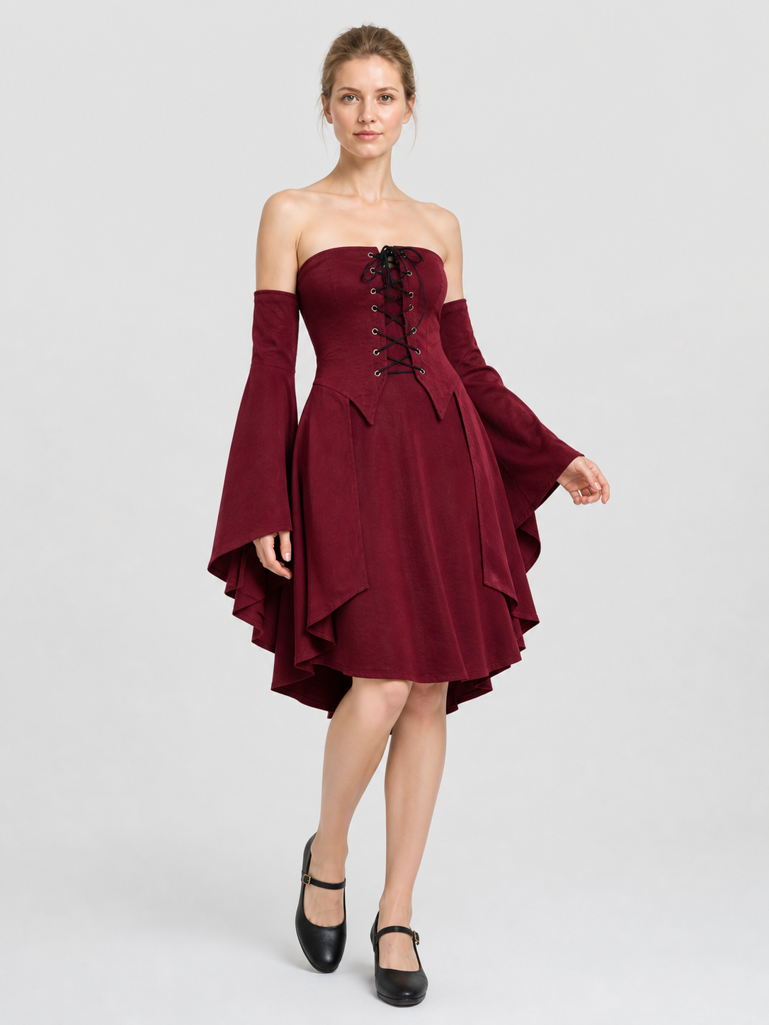 Shirt with Corset Lacing and Asymmetrical Hem product detail 2