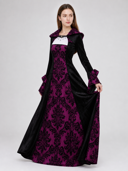 Gothic Hooded Dress with Full Skirt