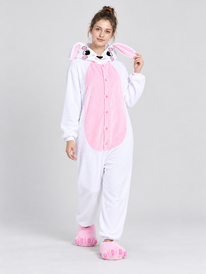 Bunny Kigurumi Pajama White and Pink with Long Ears