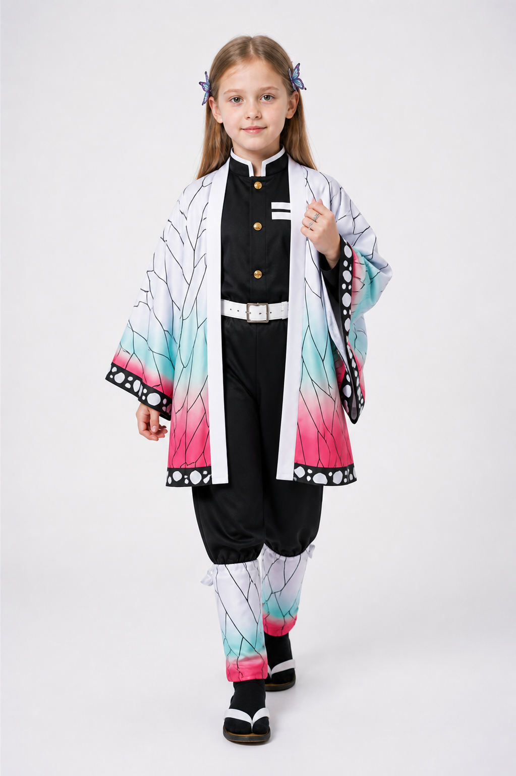 Kocho Shinobu Cosplay Costume with Cape and Wig Costume Capes detail 2