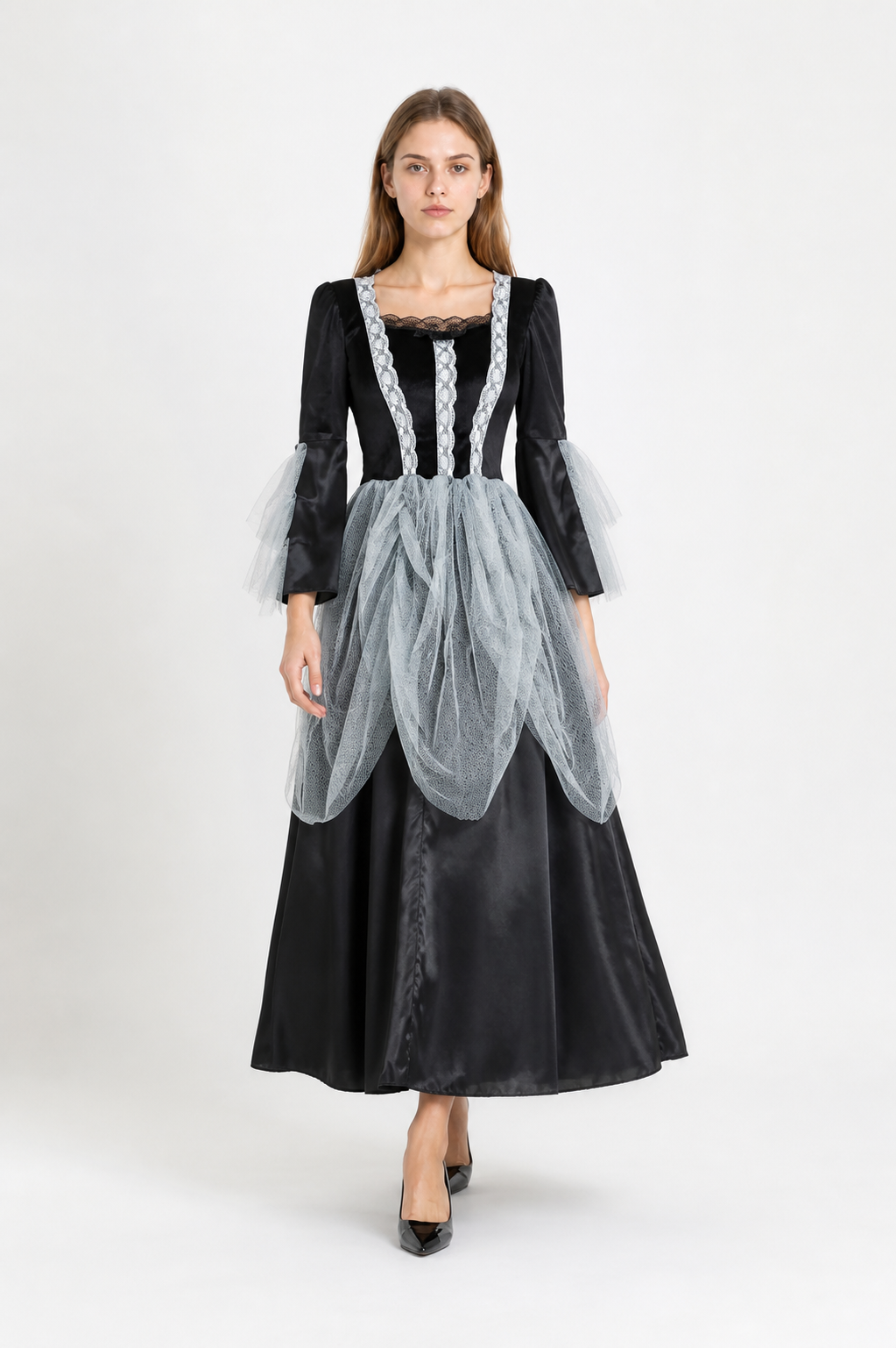 Gothic Vampire Costume, Long Dress Costume Dresses detail 2