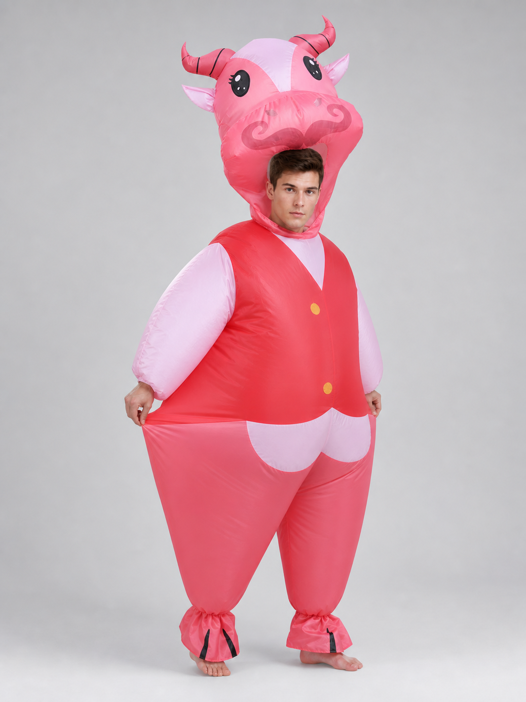 Inflatable Bull Costume with Horns for Parties