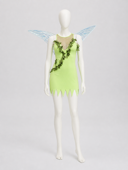 Green Fairy Costume with Wings for Halloween, Size M-XL Costumes detail 2