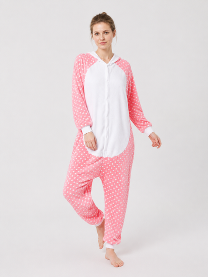 Polka-Dot Flannel Hooded Onesie Pajama product detail 2