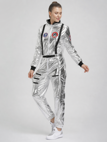Astronaut Cosplay Costume, Silver Jumpsuit Costumes detail 2