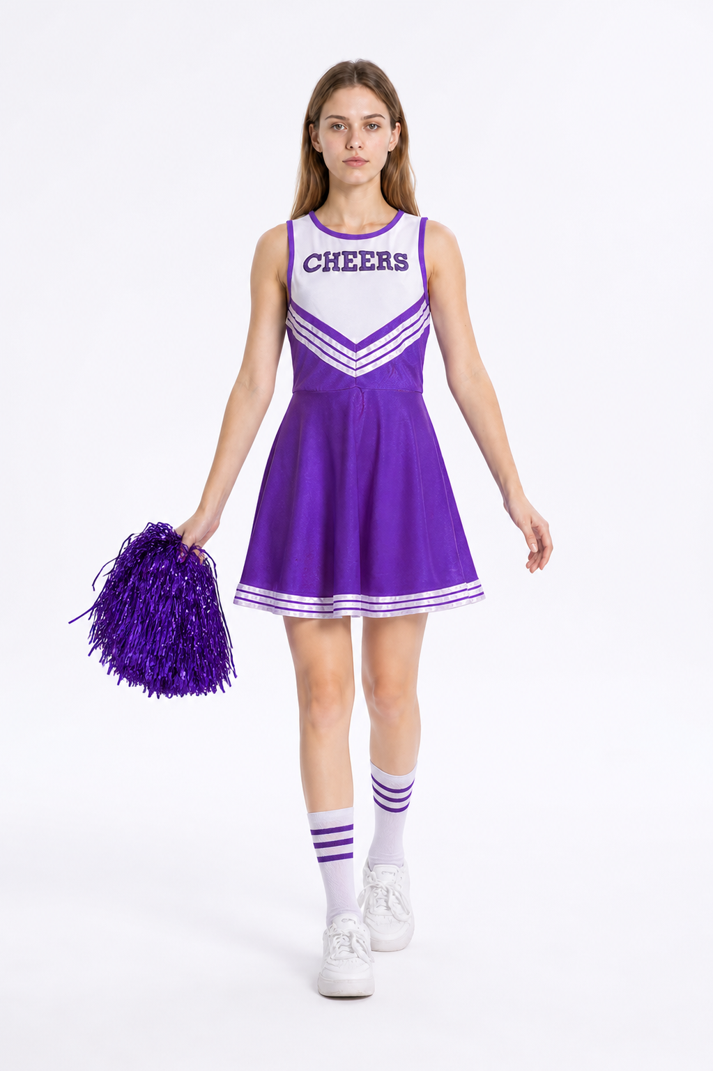 Sleeveless Cheerleading Dress with Pom-Pom Costume Dresses detail 2