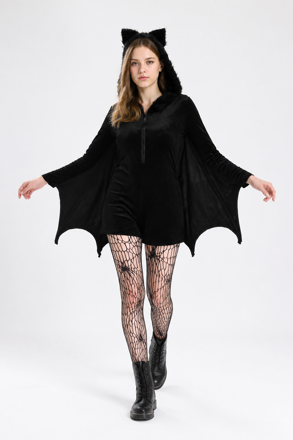 Black Bat Costume with Wings and Hood Costumes detail 2