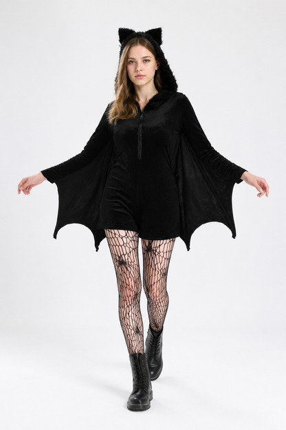 Black Bat Costume with Wings and Hood Costumes detail 2