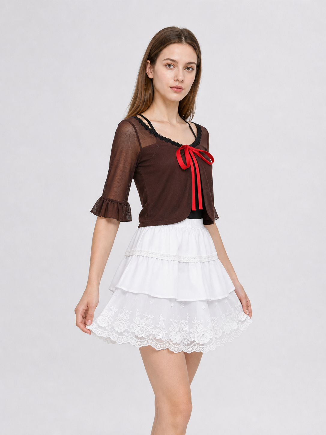 Tenku Mio Cosplay Costume: Top, Skirt, and Belt