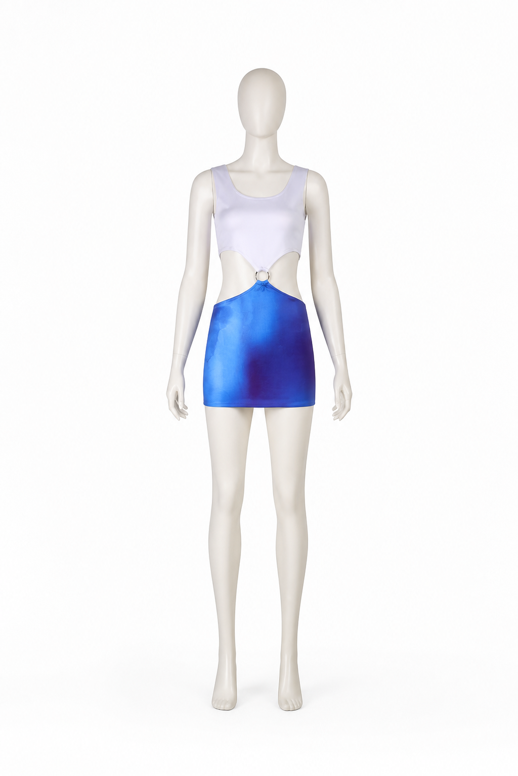 Blue Gradient Short Cutout Cosplay Dress Costume Dresses detail