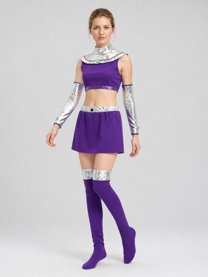 Starfire Cosplay Costume, Top, Skirt, and Accessories Costume Accessories detail